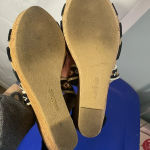 Minnetonka  Drew Black Leather Cork Wedge‎ Heeled Platform Sandals Size 9 Photo 7