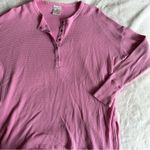 Aerie  Pink Waffle Henley Long Sleeve Size Medium Photo 2