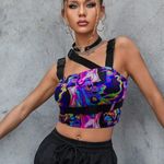 Women's Buckle Tank Top, Crop, Cami, Gothic, Y2K Streetwear, XS Blue Photo 3