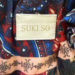 Suki So Juliet Hi Low Kasbah Print Tiered Ruffle Bandana Patchwork Boho Dress $3 Red Size L Photo 9