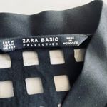 ZARA Black Window Pane Bomber Semi Sheer Jacket size M Photo 2