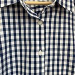 L.L.Bean Wrinkle Free Oxford Shirt 2X Plus Navy Plaid Long Sleeve Cotton Blue Size XXL Photo 3