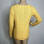 American Eagle  Yellow Knit Zipper Crewneck Sweater Photo 2
