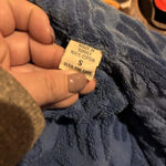 Vintage LJ Lawford Chenille Robe Blue Shawl Collar Belted Bathrobe Size Small Photo 5