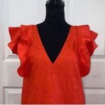 Mcguire  Eyelet Ruffle Sleeve Coral Dress(Size XS) Photo 3