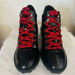 Schutz  Patent Leather Hiking Boots Booties,‎ Red Laces/Black, Size 6.5, NWOT Photo 12