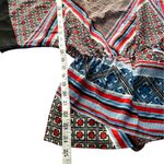 New York And Company Asymmetrical Red and White Blouse Photo 5