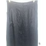 Flax  100% Linen Black Button Front Midi Skirt Sz M Photo 1