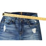 7 For All Mankind Medium Wash Distressed "The Ankle Skinny" Blue Jeans, Size 26 Photo 7