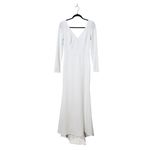 Lulus White Long Sleeve Wedding Dress with Button-Up Back Size Medium Photo 2
