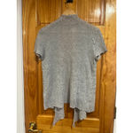 Eileen Fisher  Women Gray Lightweight Crinkle Texture Cardigan Office Layering Photo 4