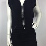 IRO Jadela Mesh Black Dress Leather Trim Photo 0
