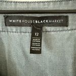 White House | Black Market Chambray V-Neck Blouse with Bell Sleeve in Blue Size 12 Photo 3
