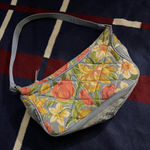 Laura Ashley Vtg  Floral Quilted blue shoulder Bag yellow Pink Flowers Photo 0