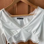 SheIn  XS Women's Teen Lace Trim Tie Back Crop Tee Extra Small Preowned Photo 2