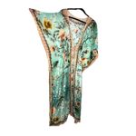 Aguabendita Floral Tie Front Flowy Maxi Long Coverup One Size Photo 3