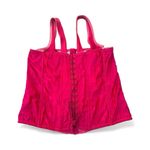 Vintage 90s Empire Intimates Red Lace Up Satin Corset w/ Boning Size 42 USA Made Photo 0