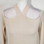 Michael Lauren  Cream Ribbed Knit Cutout Top NWT Size Small Cream Knit Top Photo 1