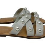 Marc Fisher  Bryte Pearl Slide Sandals in Ivory Bride Bridal Bachelorette 8M Photo 2