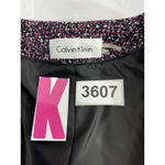 Calvin Klein Womans 4P Multicolor Long Sleeve Open Front Cropped Lined Blazer Photo 2