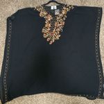 Roaman’s NWOT Swim wear woman Sequin bronze Beaded detail coverup Black Size 1X Photo 6
