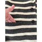 Maje Goelette Charcoal & Off White Striped Woven Coat size small Photo 8
