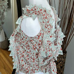 Blue taseel Floral Crochet Lace Top Red Size XS Photo 0