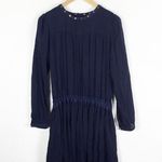 Scotch & Soda Maison  Long-Sleeve Mini Flounce Dress Small Navy Blue Denim Photo 2