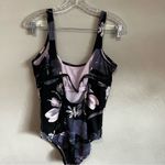All In Motion NWOT Black Purple Floral Swimsuit Photo 4