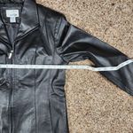 East 5th Vintage  Leather Jacket Women’s Black Size Medium Petite Classic Biker Photo 7