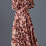 MISA Los Angeles NWT  Coralie Pink Floral Maxi Shirt Dress sz XS Photo 3