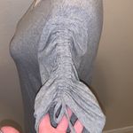 Vince Camuto grey ruched sleeves keyhole top Photo 3