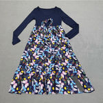 NWT S.DEER Concept Tiered Dress Womens S Butterfly Print Long Sleeves Skirt Blue Photo 0