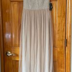 Adrianna Papell Anthropologie Champagne Bryce Beaded Gown Dress Sz 2 NWT Photo 2