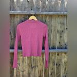 American Eagle WOMEN PINK LONG-SLEEVE PLUSH MOCK NECK SHIRT Photo 8