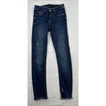 ZARA Denim Jeans Trafaluc Denimwear Dark Denim Size 4 Women's Raw Hem Ankle Photo 3