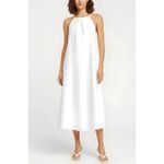 ANINE BING Bree Cotton Poplin Midi Dress, White, Medium Photo 2