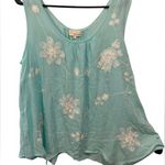 DEPT222 Blue White Hippie Coastal Beach Tropical Boho Floral Embroidered Blouse Size undefined Photo 0