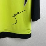 Jamie Sadock Womens Medium 1/4 Zip Top Golf Yellow Dragon Signed Black Stretch Photo 7