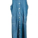 Karin Stevens Vintage Denim Jean Dress Jumper Button Down Women Size 12 Photo 0