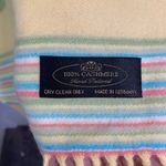 Cashmere scarf, Yellow, Green, salmon, cream,Striped, Fringe, Germany Yellow Photo 2