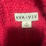 Ava & Viv  Women's Rich Pink Cable Knit Turtleneck Sweater Photo 2