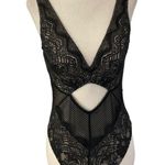 Victoria's Secret Black Lace Mesh Lingerie Bodysuit Women Size Medium | 51-46** Photo 0
