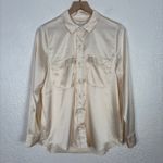 Equipment Signature Satin Long Sleeve Button Down Shirt Career Chic Medium Photo 1