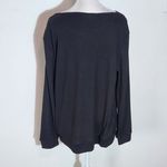 Ekouaer  Black Long Sleeve Ribbed Knit Pajama Set NWT Sz Large Black Matching Set Photo 5