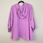 B. Hadikusumo Lilac Linen Balloon Sleeves Hoodie Slouchy Pullover Size Medium Purple Photo 3