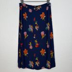 Madewell Atrium Midi Skirt in Bird of Paradise Navy Floral Size 6 Photo 2