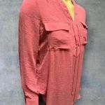 a.n.a NWOT  women’s sheer peach long sleeve top size PM Photo 1