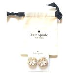 Kate Spade New! Statement Floral Crystal Stud Sparkle Earrings White Photo 5