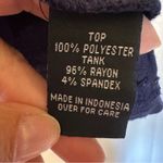 Iz Byer Blouse Tank Top Women’s Medium Floral Boho V-Neck Handkerchief Edge Blue Photo 3